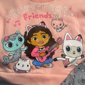 Netflix Gabby’s Dollhouse Dreamworks Purr-Fect Friends Sweatshirt Leggings 2T